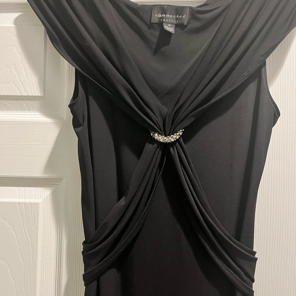Off Shoulder Black Dress with Rhinestone accent